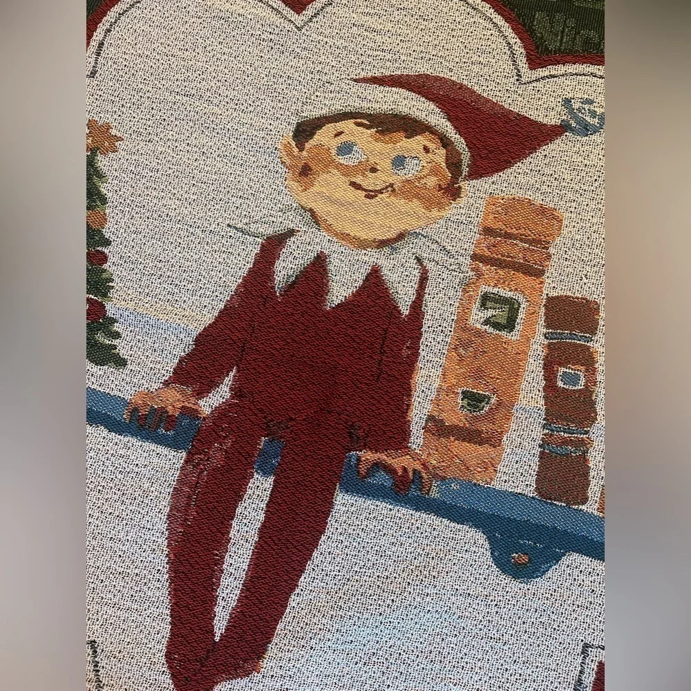 Elf On the Shelf Throw Tapestry Blanket 48” x 60” NWOT